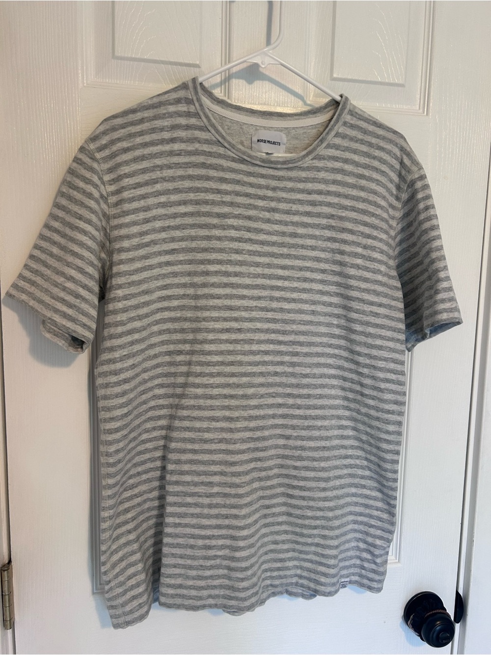 Norse Projects Grey & Light Grey Striped Crew Tee